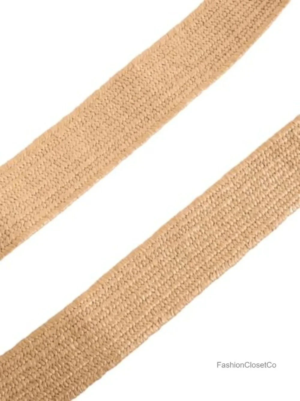 Boho Straw Woven Waist Belt Round Buckle Adjustable Braided